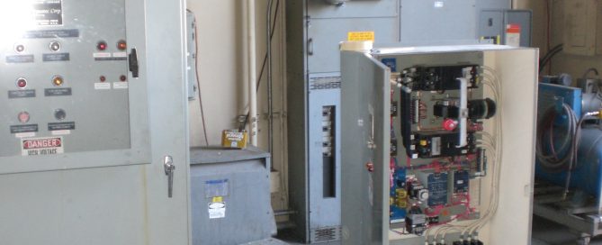 Open Automatic Transfer Switch unit used to regulate power in emergency generators.
