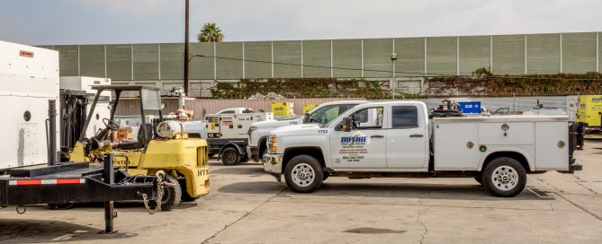 Photo of the Duthie Generator Service Truck fleet. Request a quote for commercial generator repair today!